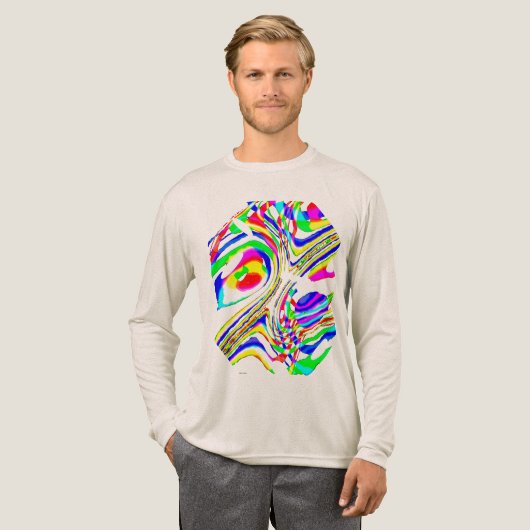 Abstraktes Rot-Gelb-Konfetti-Kreislauf Tri-Blend Shirt (Volle Vorderseite)