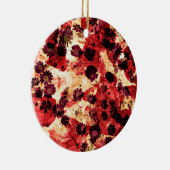 Abstraktes, rot-gelbes Farbmuster für die Blume Keramik Ornament (Rechts)