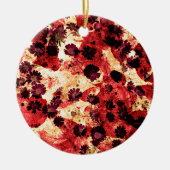 Abstraktes, rot-gelbes Farbmuster für die Blume Keramik Ornament (Vorne)