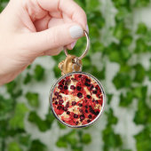 Abstraktes, rot-gelbes Farbmuster für die Blume Schlüsselanhänger (Hand)