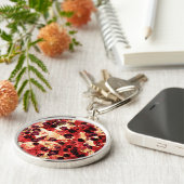 Abstraktes, rot-gelbes Farbmuster für die Blume Schlüsselanhänger (Seite)