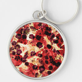 Abstraktes, rot-gelbes Farbmuster für die Blume Schlüsselanhänger