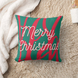 Abstraktes Rot Grün Persönliches Frohe Weihnachten Kissen