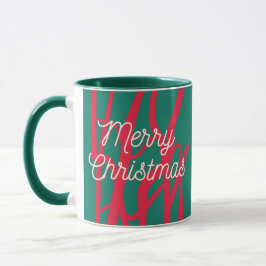 Abstraktes Rot Grün Persönliches Frohes Weihnachte Tasse