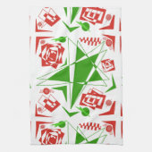Abstraktes rot-grünes Küchentuch (Vertikal)