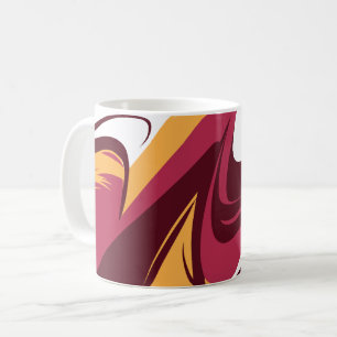 Abstraktes Rot, Maroon und Gelbe Dynamische Streif Kaffeetasse