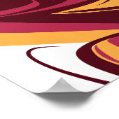 Abstraktes Rot, Maroon und Gelbe Dynamische Streif Poster (Ecke)
