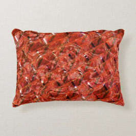 Abstraktes Rot mit Flecken und gekröntem Stil Dekokissen