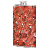 Abstraktes Rot mit Flecken und gekröntem Stil Flachmann (Links)