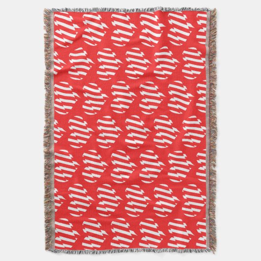 Abstraktes Rot n Weiße Streifen Herzstück Decke (Vorderseite Vertikal)