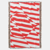 Abstraktes Rot n Weiße Streifen Herzstück Decke (Vorderseite Vertikal)