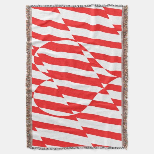 Abstraktes Rot n Weiße Streifen Herzstück Decke (Vorderseite Vertikal)