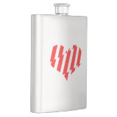 Abstraktes Rot n Weiße Streifen Herzstück Flachmann (Rechts)