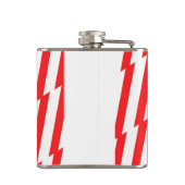 Abstraktes Rot n Weiße Streifen Herzstück Flachmann (Rückseite)