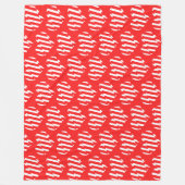 Abstraktes Rot n Weiße Streifen Herzstück Fleecedecke (Vorderseite)