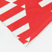 Abstraktes Rot n Weiße Streifen Herzstück Fleecedecke (Ecke)