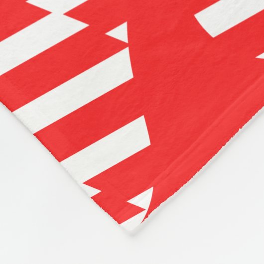 Abstraktes Rot n Weiße Streifen Herzstück Fleecedecke (Ecke)