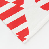 Abstraktes Rot n Weiße Streifen Herzstück Fleecedecke (Ecke)