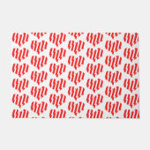 Abstraktes Rot n Weiße Streifen Herzstück Fußmatte (Vorderseite)