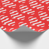 Abstraktes Rot n Weiße Streifen Herzstück Geschenkpapier (Ecke)