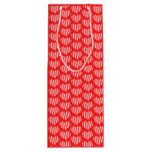 Abstraktes Rot n Weiße Streifen Herzstück Geschenktüte Für Weinflaschen (Rückseite)