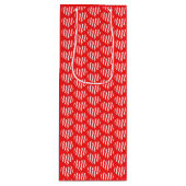 Abstraktes Rot n Weiße Streifen Herzstück Geschenktüte Für Weinflaschen (Vorderseite)