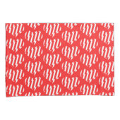 Abstraktes Rot n Weiße Streifen Herzstück Kissenbezug (Vorderseite-Rechts)