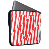 Abstraktes Rot n Weiße Streifen Herzstück Laptopschutzhülle (Vorne Rechts)