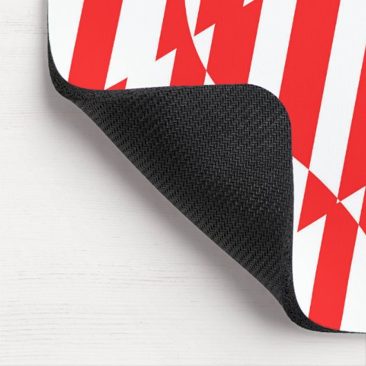 Abstraktes Rot n Weiße Streifen Herzstück Mousepad (Ecke)