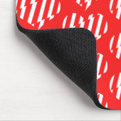 Abstraktes Rot n Weiße Streifen Herzstück Mousepad (Ecke)