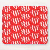 Abstraktes Rot n Weiße Streifen Herzstück Mousepad (Vorne)