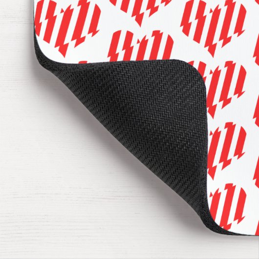 Abstraktes Rot n Weiße Streifen Herzstück Mousepad (Ecke)