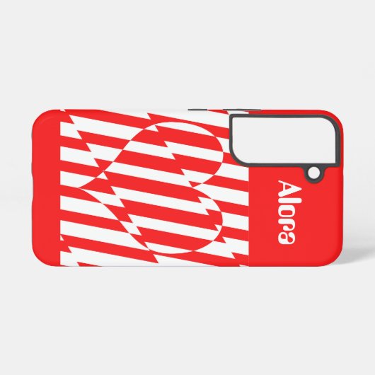 Abstraktes Rot n Weiße Streifen Herzstück Samsung Galaxy Hülle (Rückseite (Horizontal))
