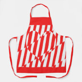 Abstraktes Rot n Weiße Streifen Herzstück Schürze (Vorderseite)