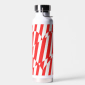 Abstraktes Rot n Weiße Streifen Herzstück Trinkflasche (Links)