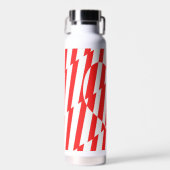 Abstraktes Rot n Weiße Streifen Herzstück Trinkflasche (Vorne)