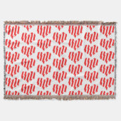 Abstraktes Rot n White Stripes Valentine Decke (Vorderseite)