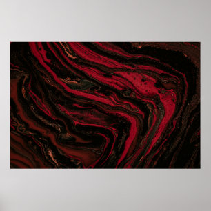 Abstraktes Rot-Schwarz-Bild Poster