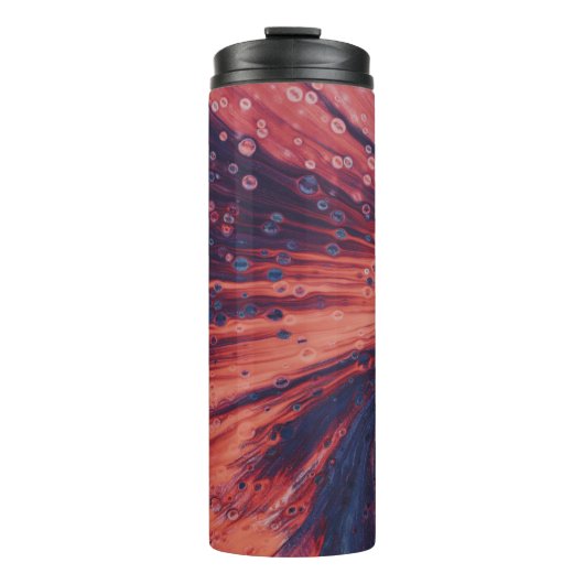 Abstraktes Rot-Schwarz-Bild Thermosbecher (Vorderseite)