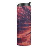 Abstraktes Rot-Schwarz-Bild Thermosbecher (Nach links gedreht)