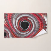 Abstraktes Rot-Schwarz-Weiß-Fraktal Badhandtuch Set (Handtuch)