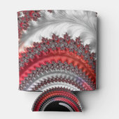 Abstraktes Rot-Schwarz-Weiß-Fraktal Dosenkühler (Rückseite)