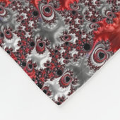 Abstraktes Rot-Schwarz-Weiß-Fraktal Fleecedecke (Ecke)