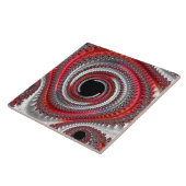 Abstraktes Rot-Schwarz-Weiß-Fraktal Fliese (Seite)