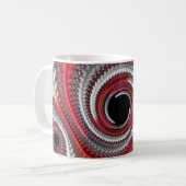 Abstraktes Rot-Schwarz-Weiß-Fraktal Kaffeetasse (Vorderseite Links)