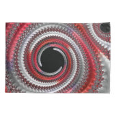 Abstraktes Rot-Schwarz-Weiß-Fraktal Kissenbezug (Rückseite)