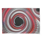 Abstraktes Rot-Schwarz-Weiß-Fraktal Kissenbezug (Vorderseite)