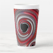 Abstraktes Rot-Schwarz-Weiß-Fraktal Milchtasse (Vorderseite)