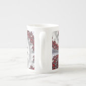 Abstraktes Rot-Schwarz-Weiß-Fraktal Porzellantasse (Rückseite)