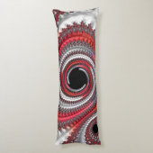 Abstraktes Rot-Schwarz-Weiß-Fraktal Seitenschläferkissen (Rückseite (Vertikal))